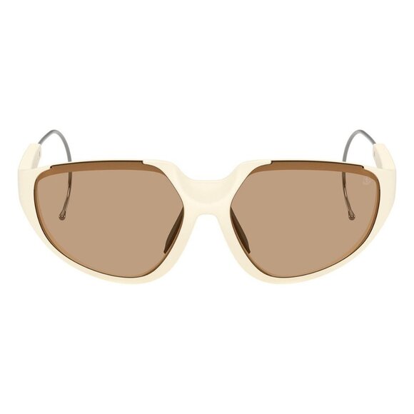 New MONCLER Laszer Beige Rectangle ME8008 5002/63 Sunglasses Women - Picture 2 of 6